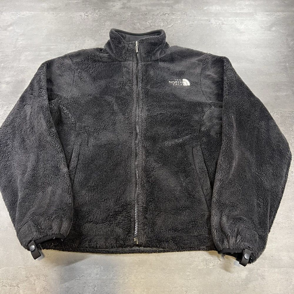 North Face Jacket Womens XS Black Osito Furry Fleece Teddy Coat Full Zip Up Gorp